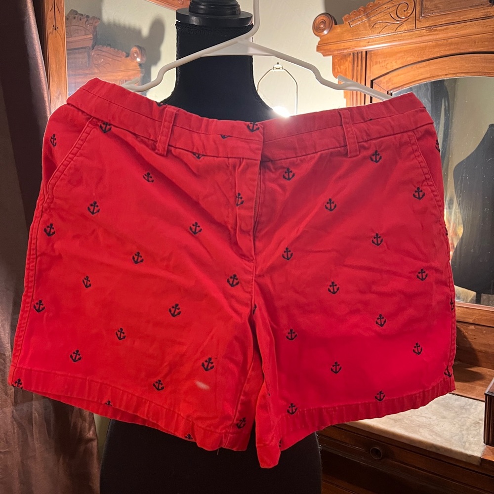 Red with anchors shorts like new